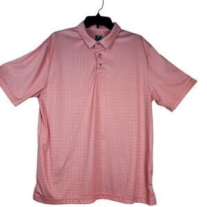 PRO TOUR COOL PLAY MEN'S L POLO GOLF‎ SHIRT PINK WHITE SHORT SLEEVE